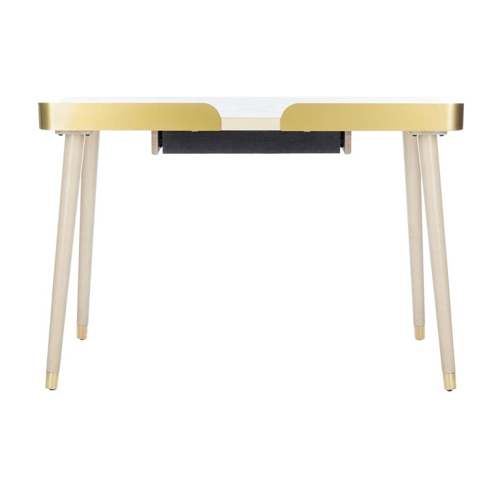 Safavieh Parker 1 Drawer Desk - White Washed/Gold