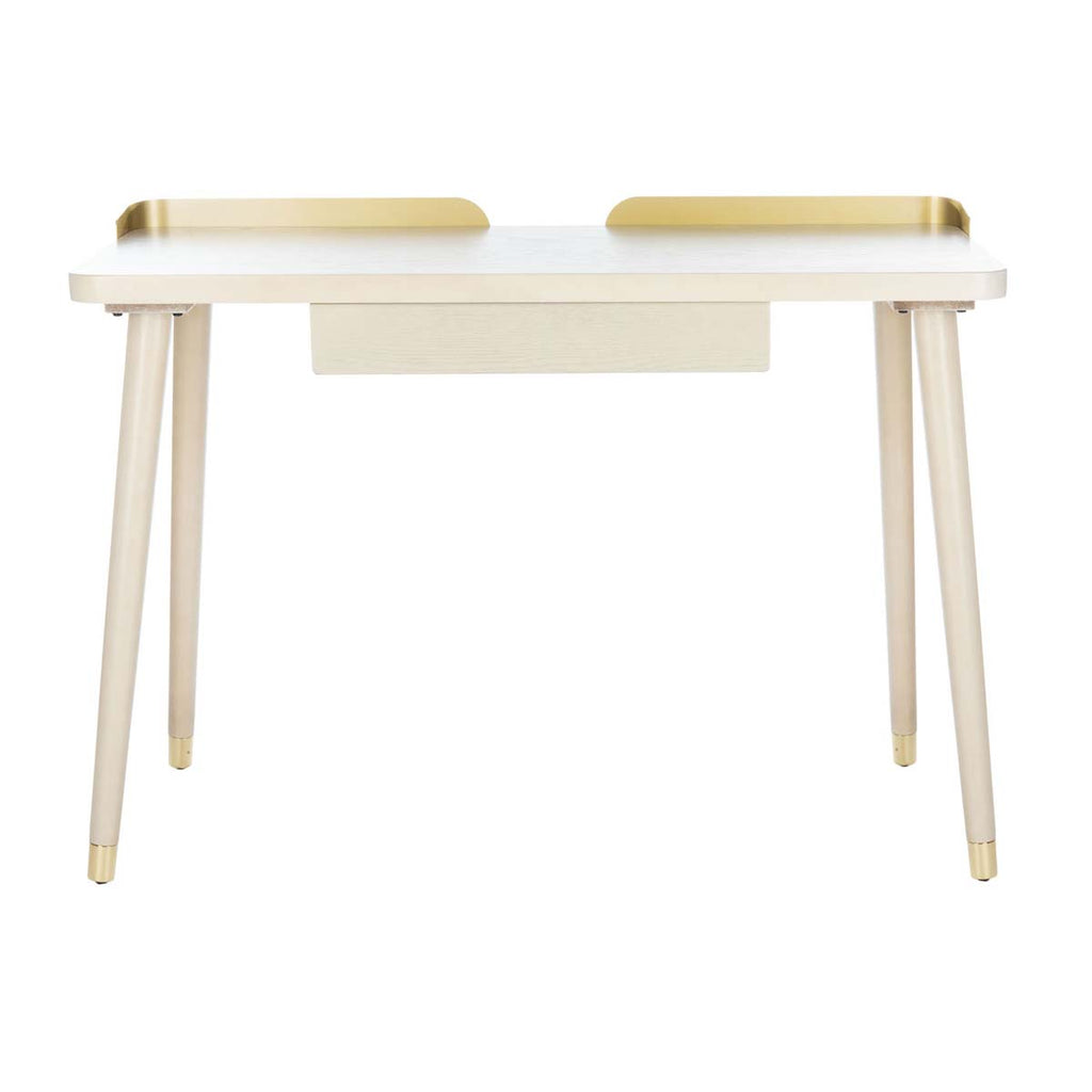 Safavieh Parker 1 Drawer Desk - White Washed/Gold