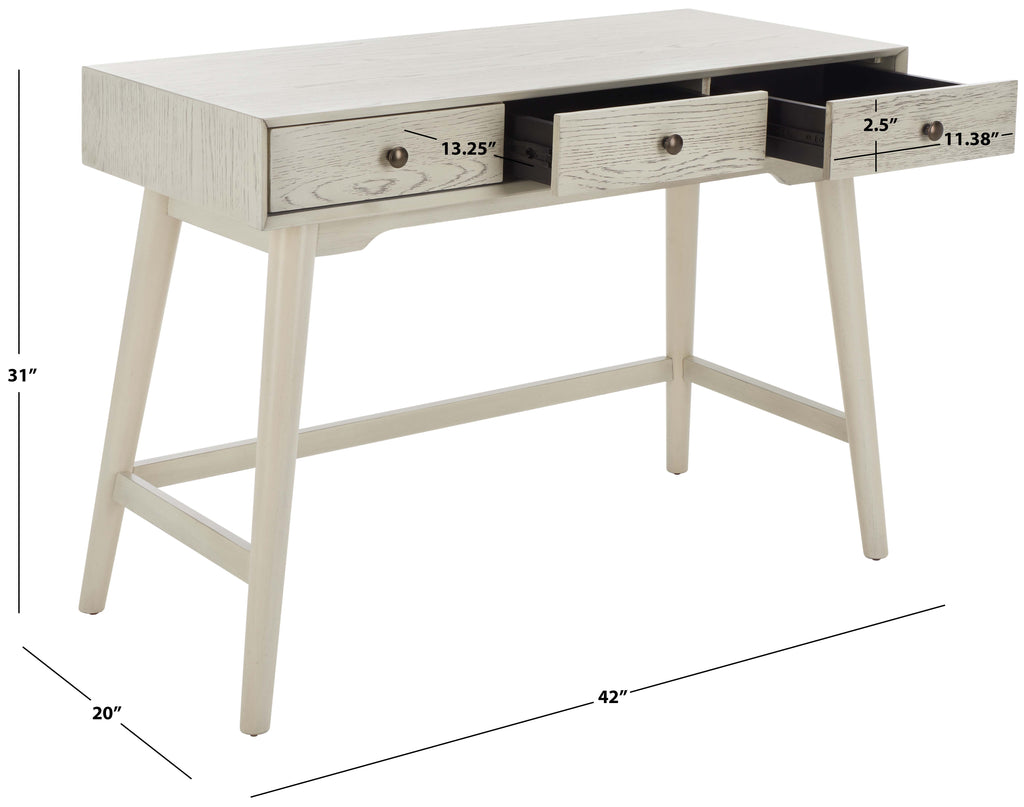 Safavieh Scully 3 Drawer Desk - White Wash