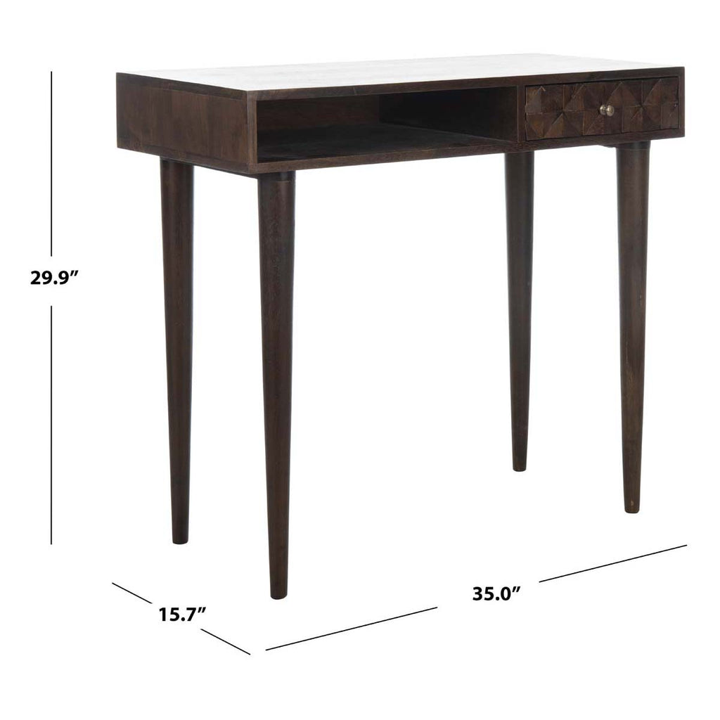 Safavieh Zinnia Desk - Walnut/Mango Wood