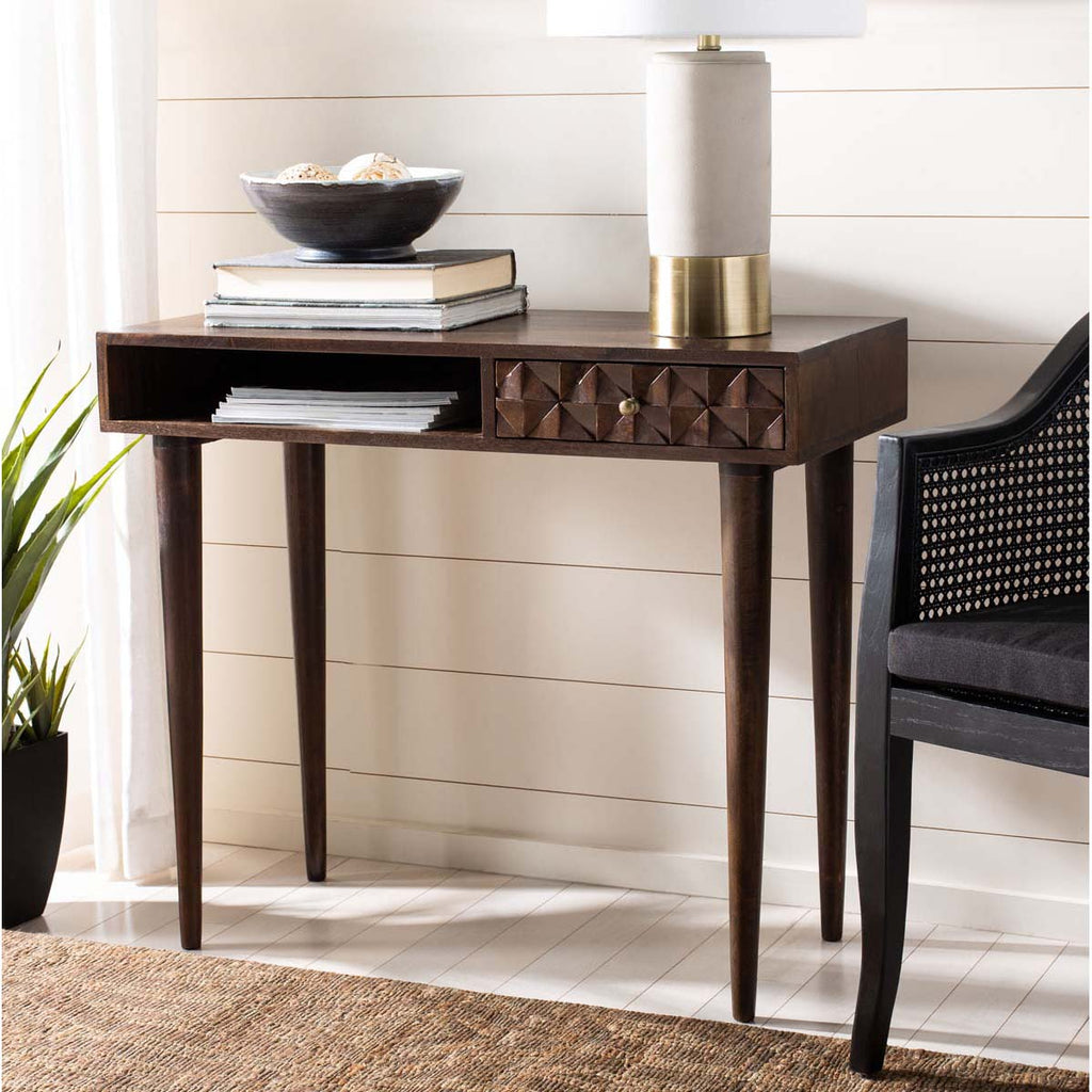 Safavieh Zinnia Desk - Walnut/Mango Wood