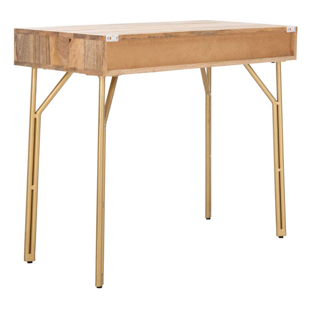 Safavieh Lily 2 Drawer Desk - Natural/Brass