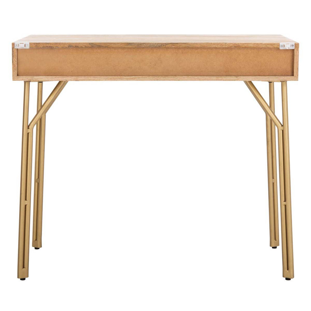 Safavieh Lily 2 Drawer Desk - Natural/Brass