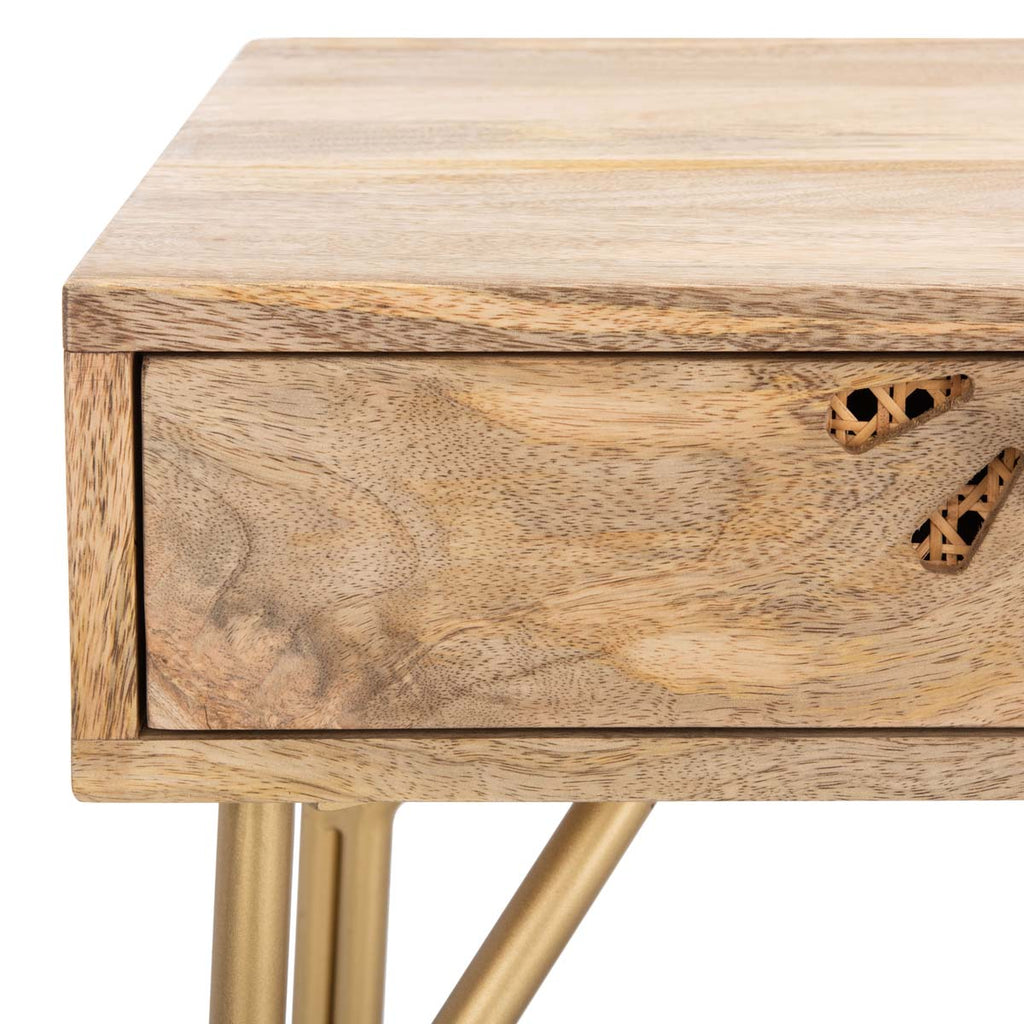 Safavieh Lily 2 Drawer Desk - Natural/Brass