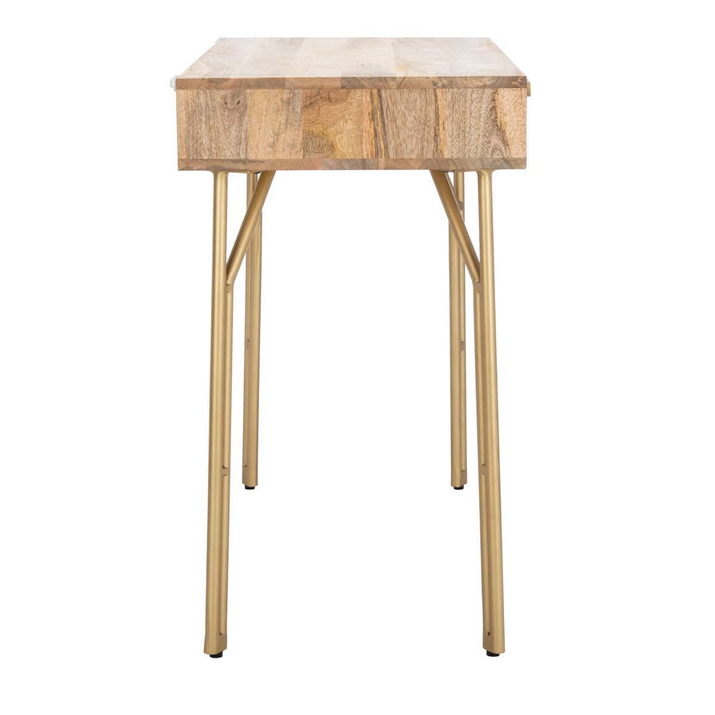 Safavieh Lily 2 Drawer Desk - Natural/Brass