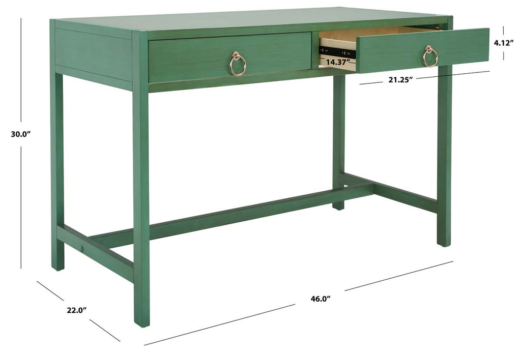 Safavieh Esther 2 Drawer Desk - Turquoise