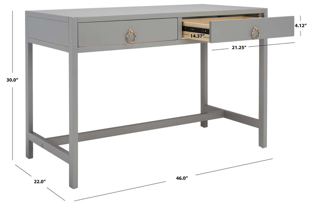 Safavieh Esther 2 Drawer Desk - Grey