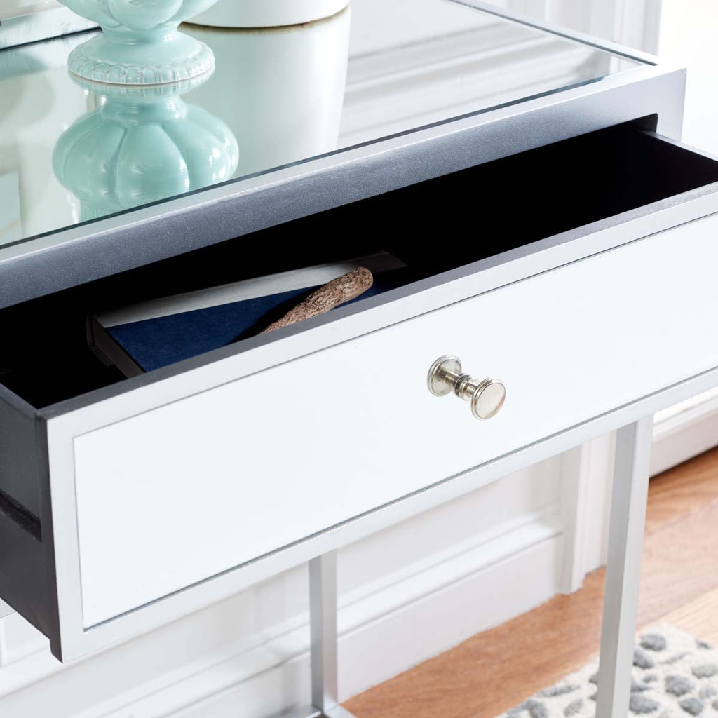 Safavieh Aster 2 Drawer Mirrored Desk - Silver / Mirror