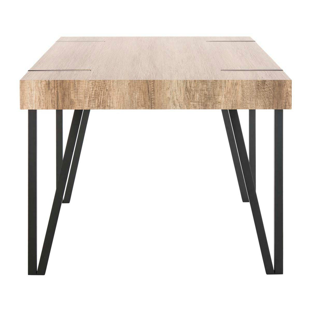 Safavieh Alyssa Rustic Midcentury Wood Top Dining Table - Multi/Brown/Black Metal Legs