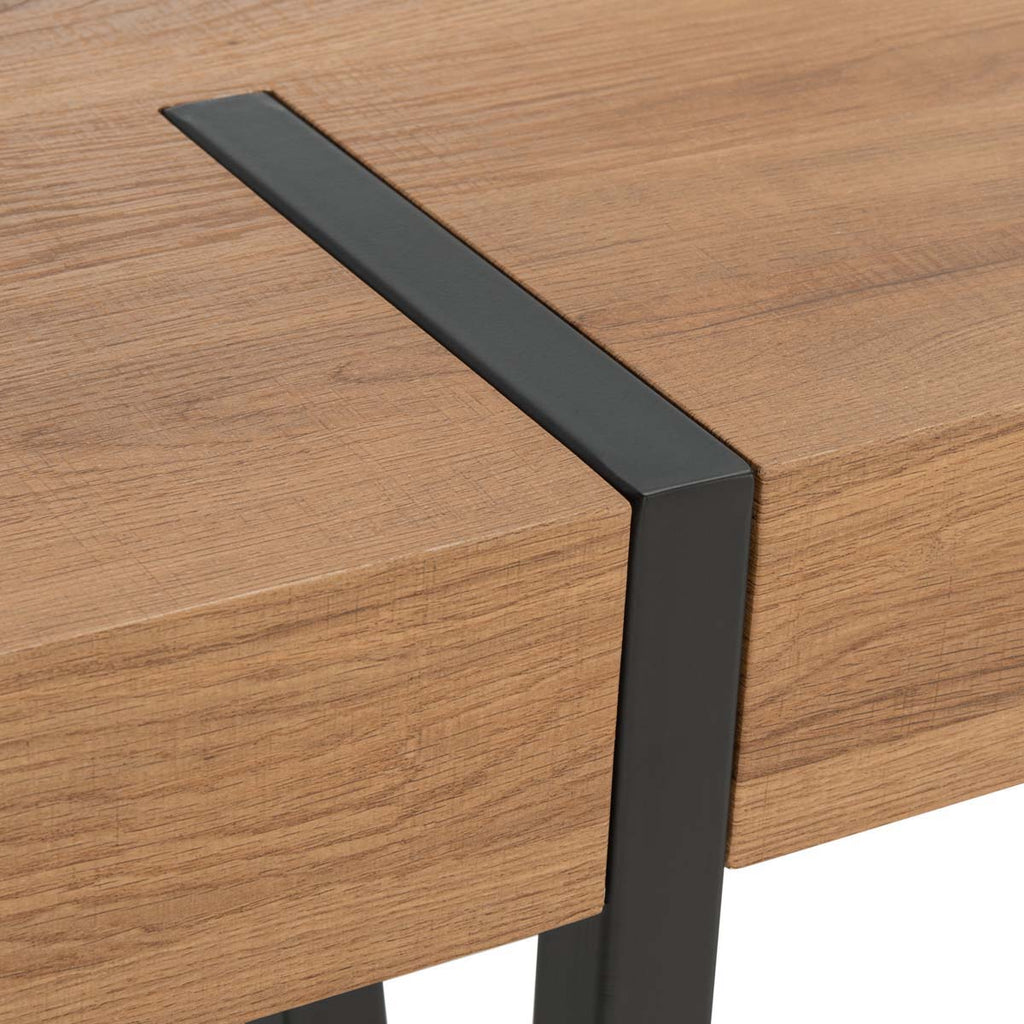 Safavieh Alyssa Dining Table - Natural Brown / Black Legs