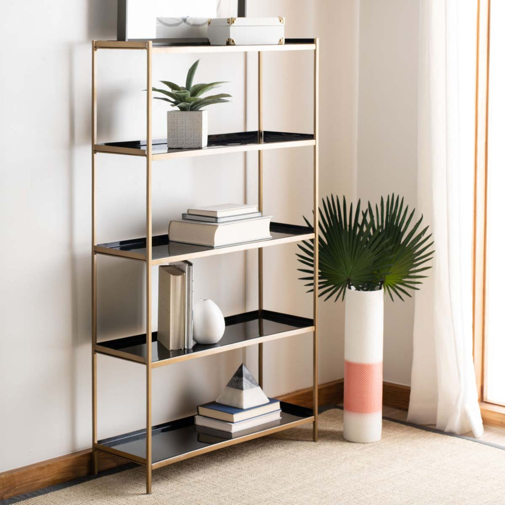 Safavieh Justine 5 Tier Etagere - Black/Brass