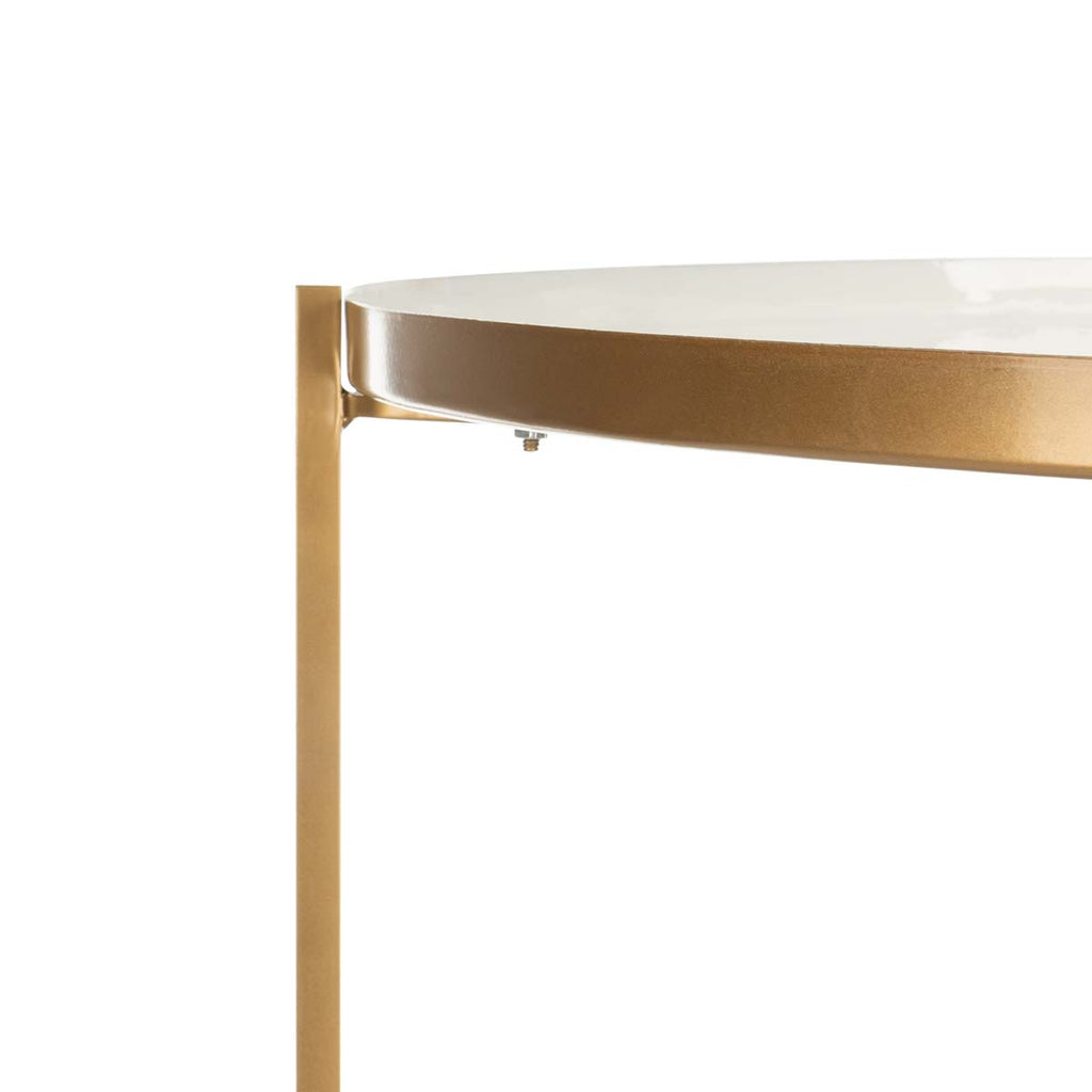 Safavieh Tia Round 5 Tier Etagere - White/Brass