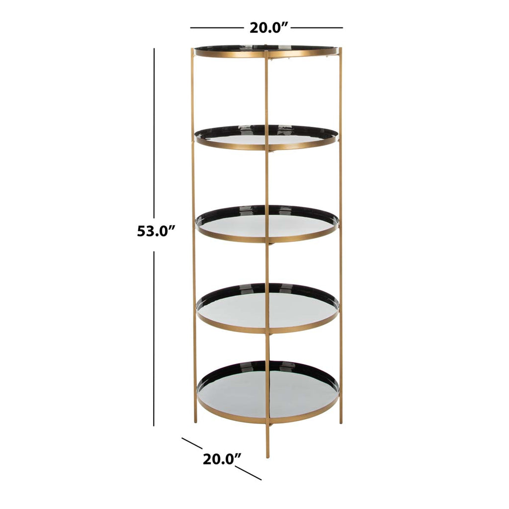 Safavieh Tia Round 5 Tier Etagere - Black/Brass