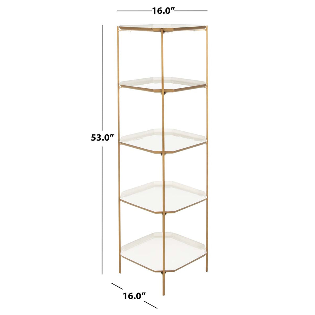 Safavieh Sylvie 5 Tier Etagere - White/Brass