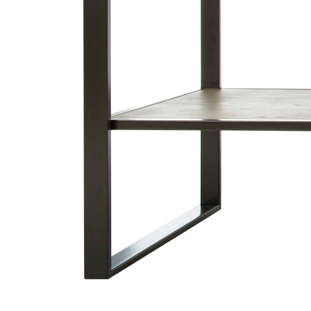 Safavieh Skylar 4 Tier 1 Drawer Etagere - Gun Metal/Rustic Oak