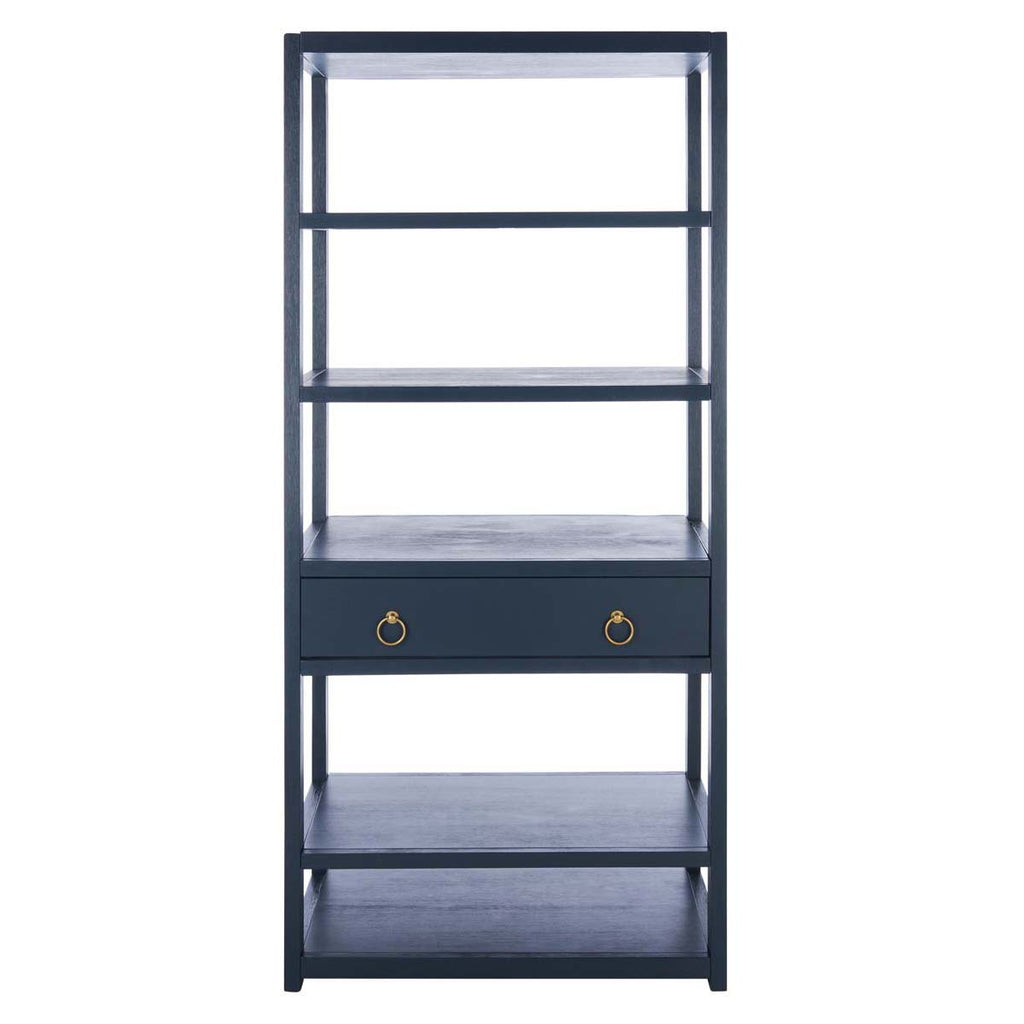 Safavieh Johni 1 Drawer 5 Shelf Etagere-Navy