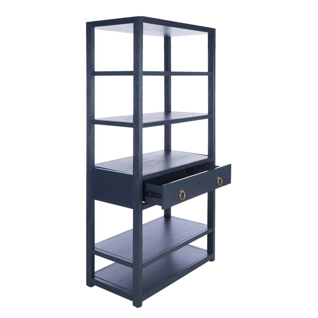 Safavieh Johni 1 Drawer 5 Shelf Etagere-Navy