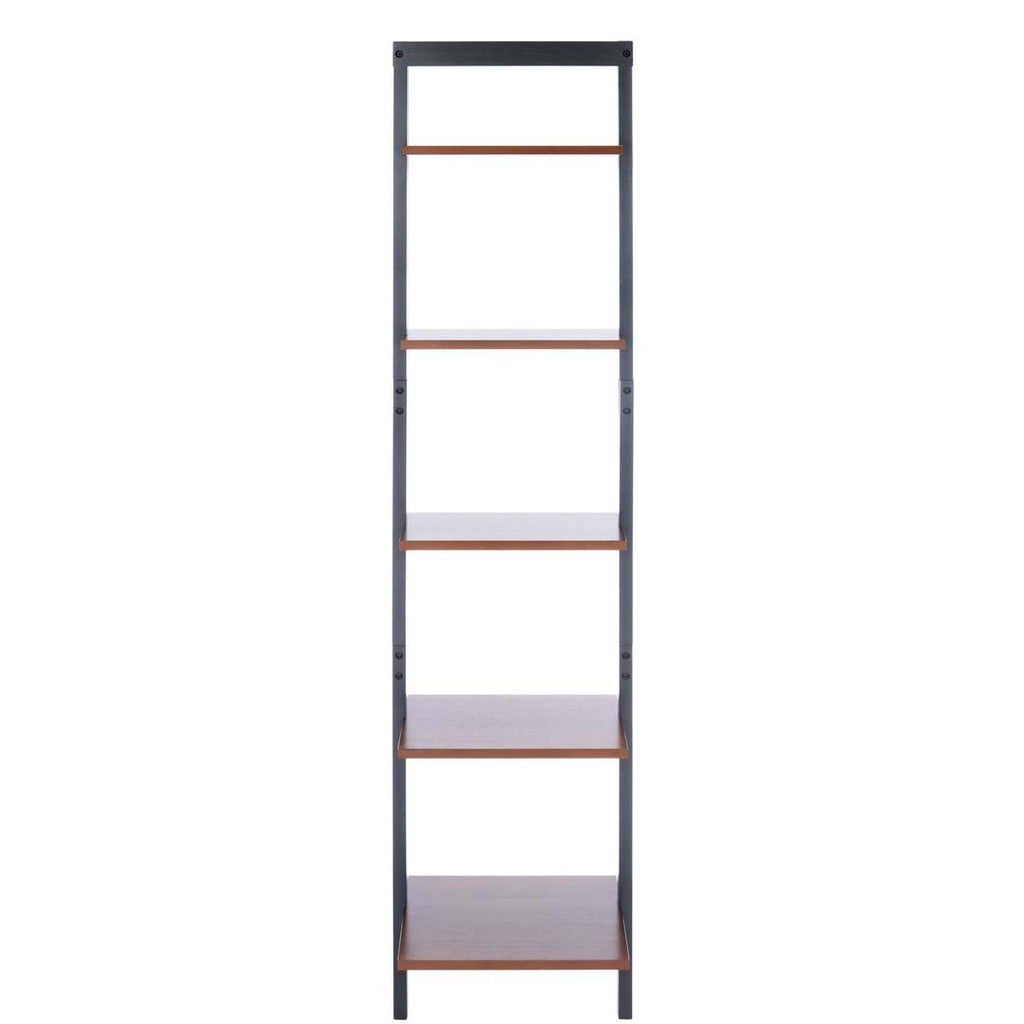 Safavieh Allaire 5 Tier Leaning Etagere-Honey Brown / Charcoal