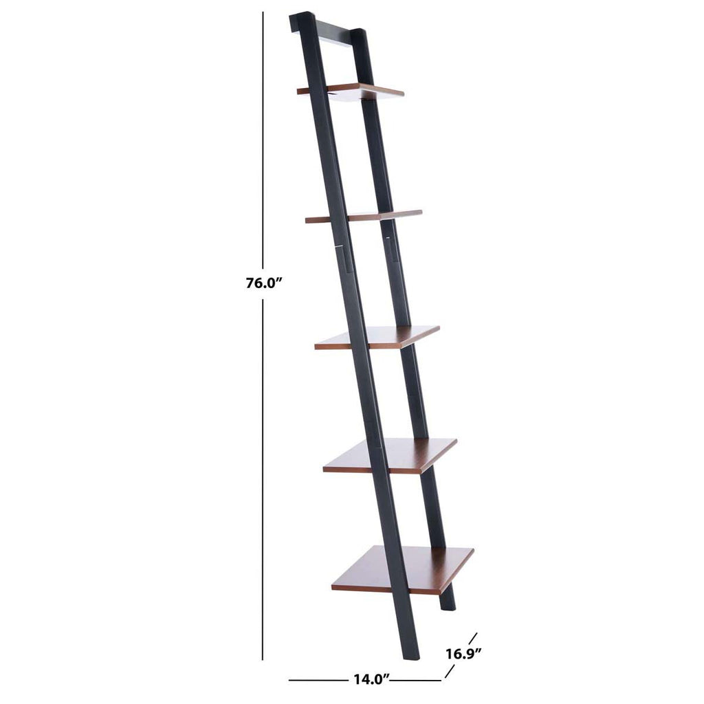 Safavieh Allaire 5 Tier Leaning Etagere-Honey Brown / Charcoal