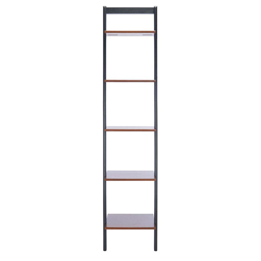 Safavieh Allaire 5 Tier Leaning Etagere-Honey Brown / Charcoal