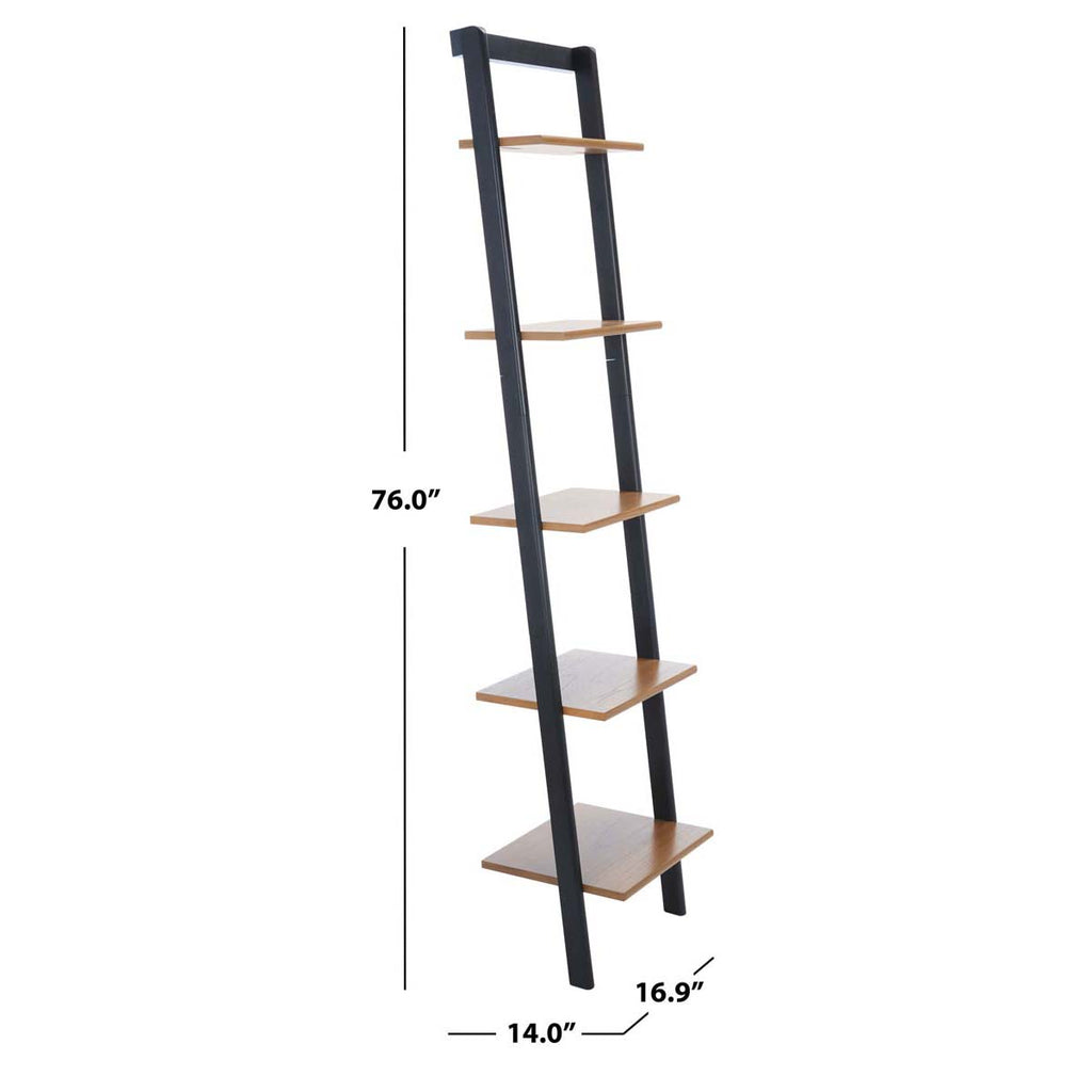 Safavieh Allaire 5 Tier Leaning Etagere - Natural / Charcoal