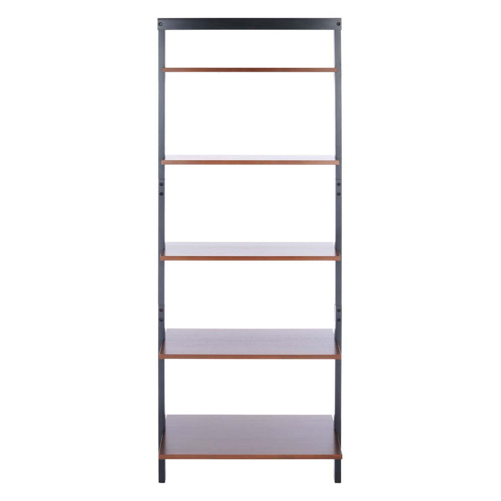 Safavieh Cullyn 5 Tier Leaning Etagere-Honey Brown / Charcoal