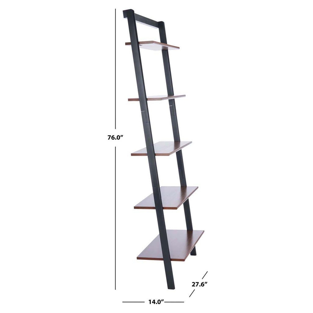 Safavieh Cullyn 5 Tier Leaning Etagere-Honey Brown / Charcoal