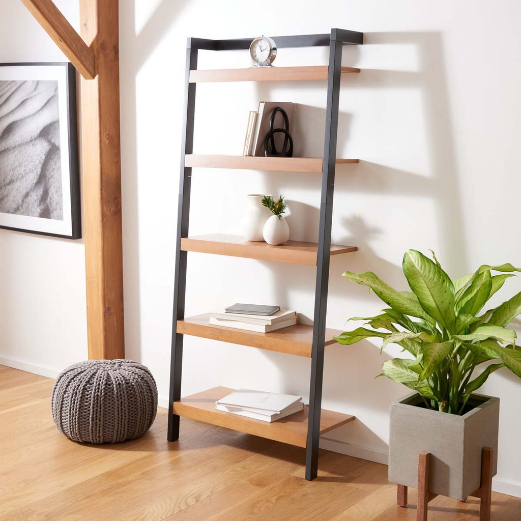 Safavieh Beauregard 5 Tier Leaning Etagere-Natural/Charcoal