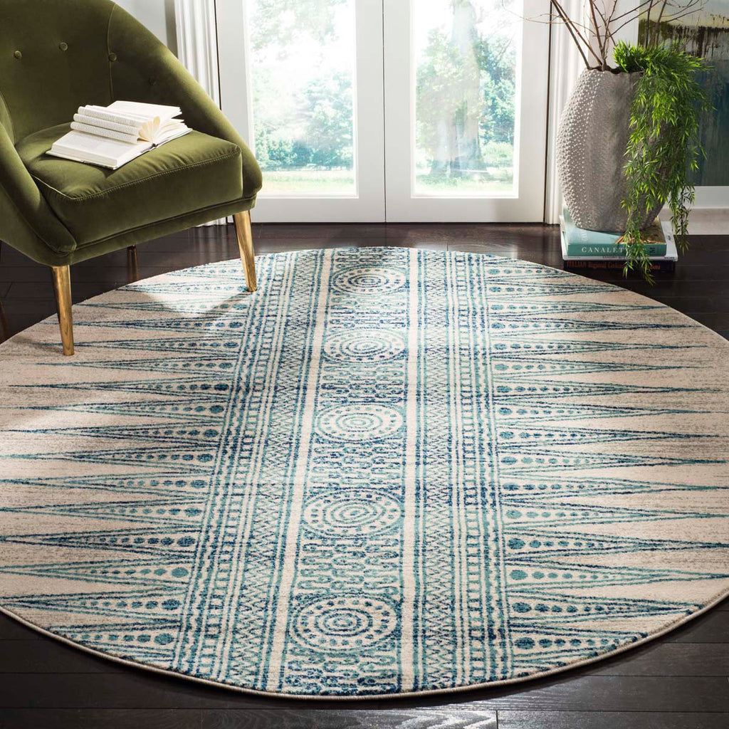 Safavieh Evoke Rug Collection EVK226T - Ivory / Turquoise