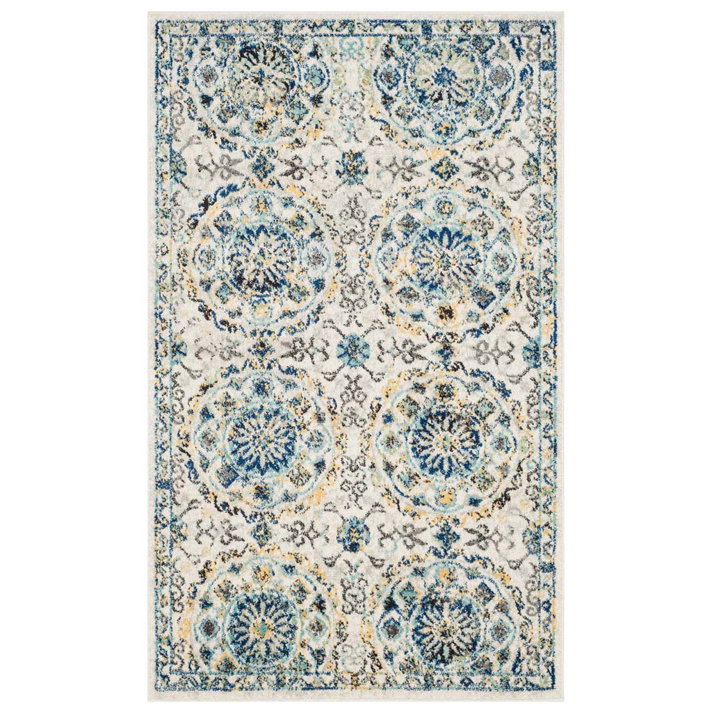 Safavieh Evoke Rug Collection EVK252C - Ivory / Blue