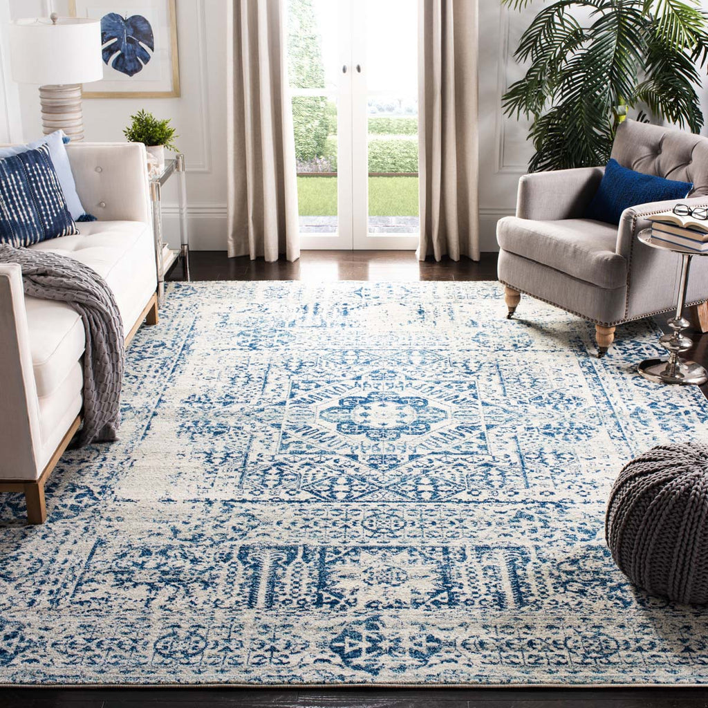 Safavieh Evoke Rug Collection EVK260C - Ivory / Blue