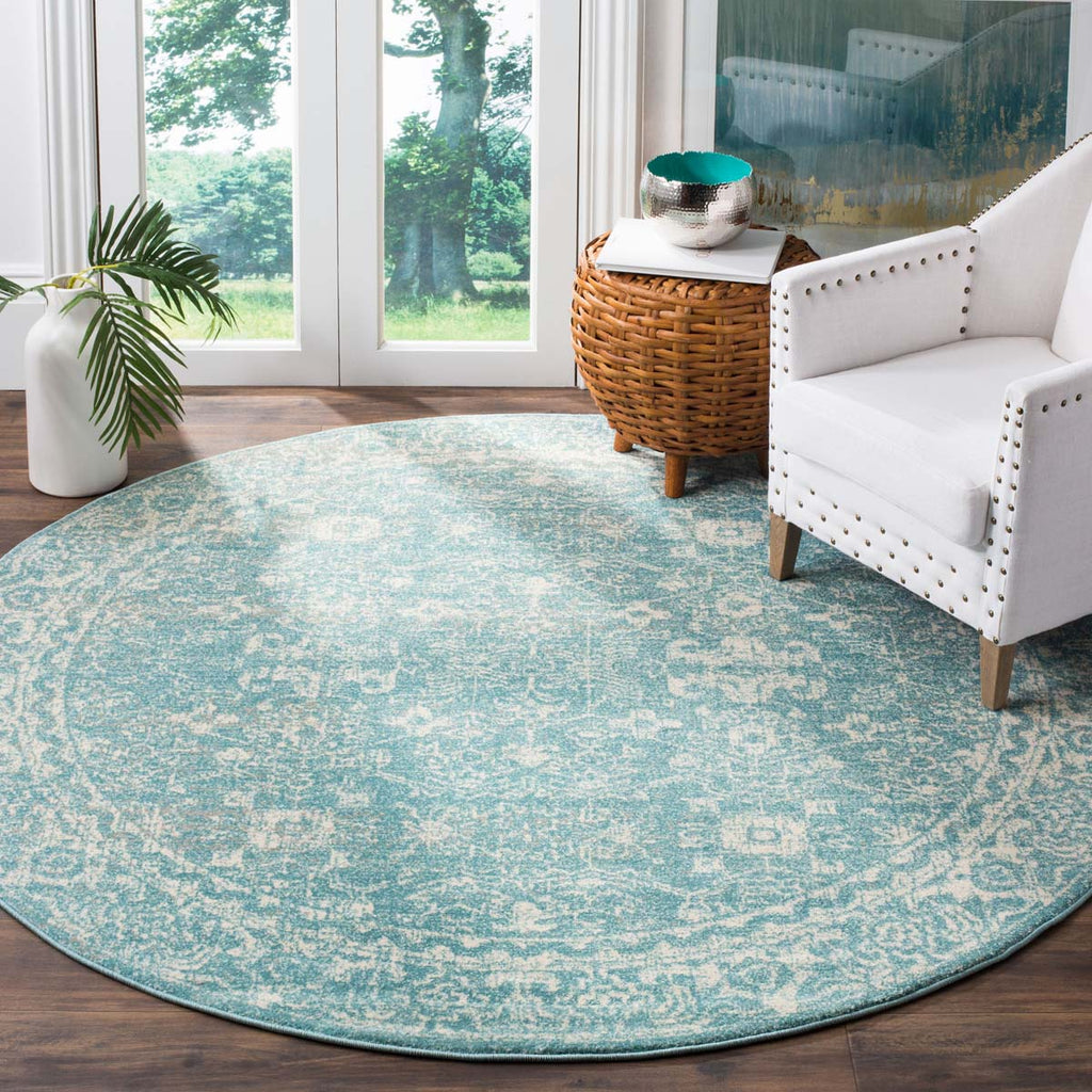 Safavieh Evoke Rug Collection EVK270D - Light Blue / Ivory