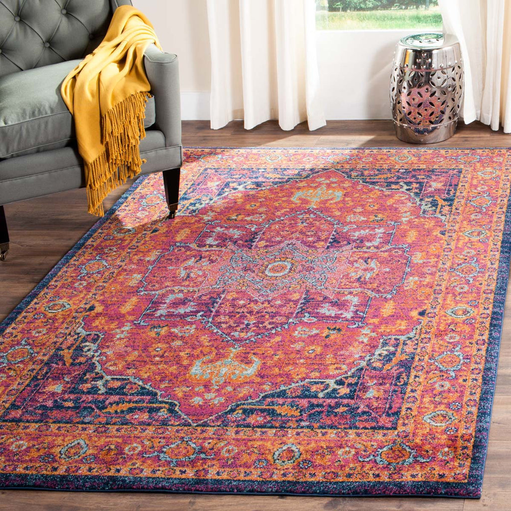 Safavieh Evoke Rug Collection EVK275S - Fuchsia / Orange