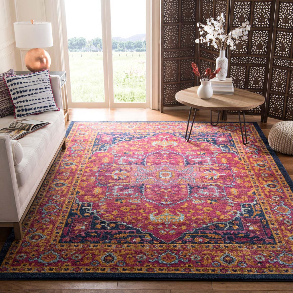 Safavieh Evoke Rug Collection EVK275S - Fuchsia / Orange