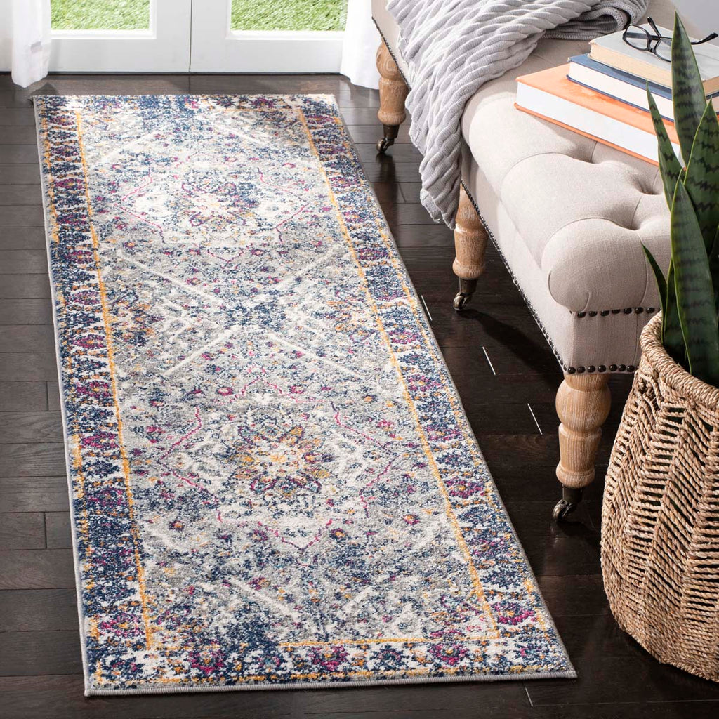 Safavieh Evoke Rug Collection EVK288N - Grey / Navy