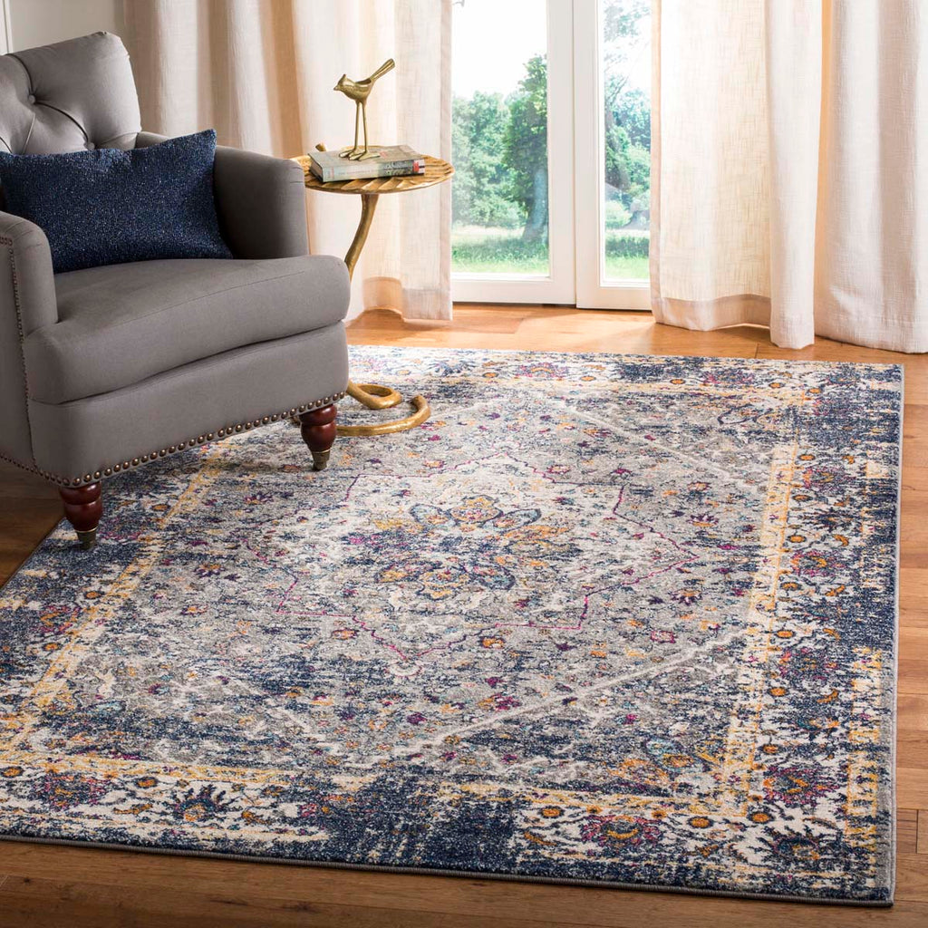 Safavieh Evoke Rug Collection EVK288N - Grey / Navy