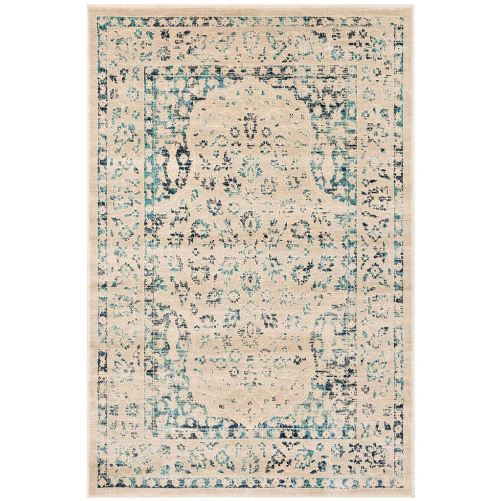 Safavieh Evoke Rug Collection EVK508F - Beige / Turquoise