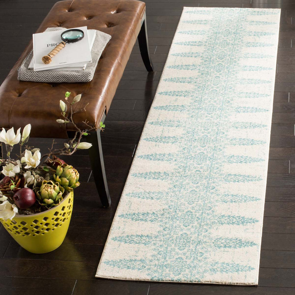 Safavieh Evoke Rug Collection EVK521F - Ivory / Teal