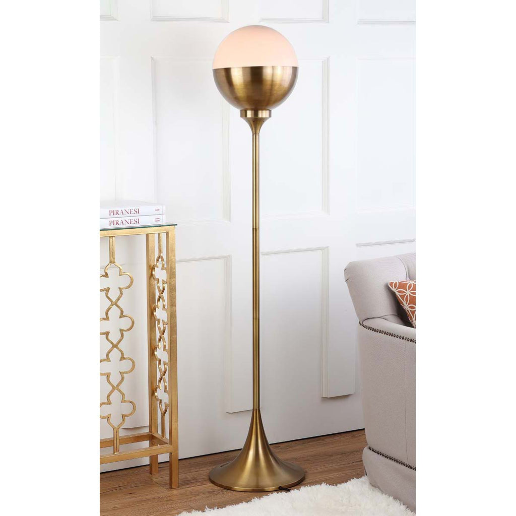 Safavieh Renato 63.5 Inch H Floor Lamp-Brass Gold