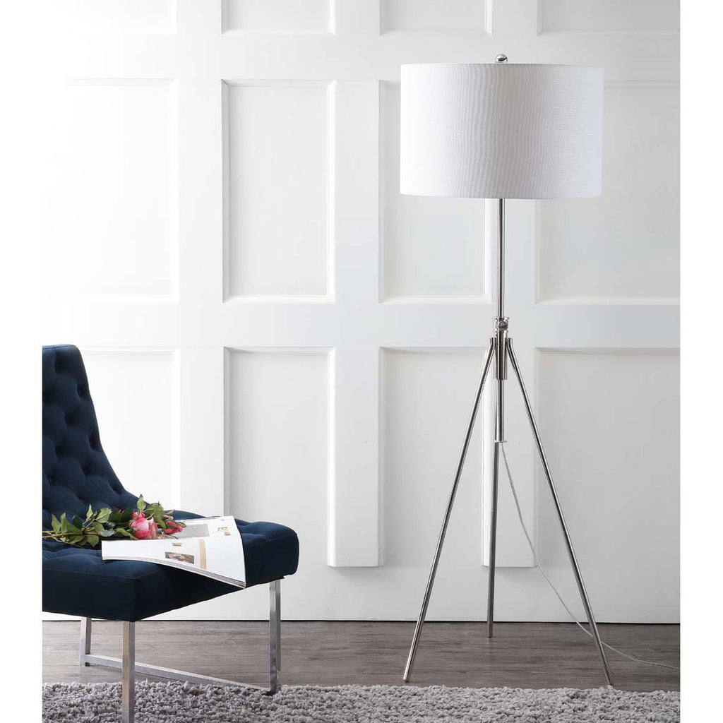 Safavieh Cipriana Floor Lamp-Nickel