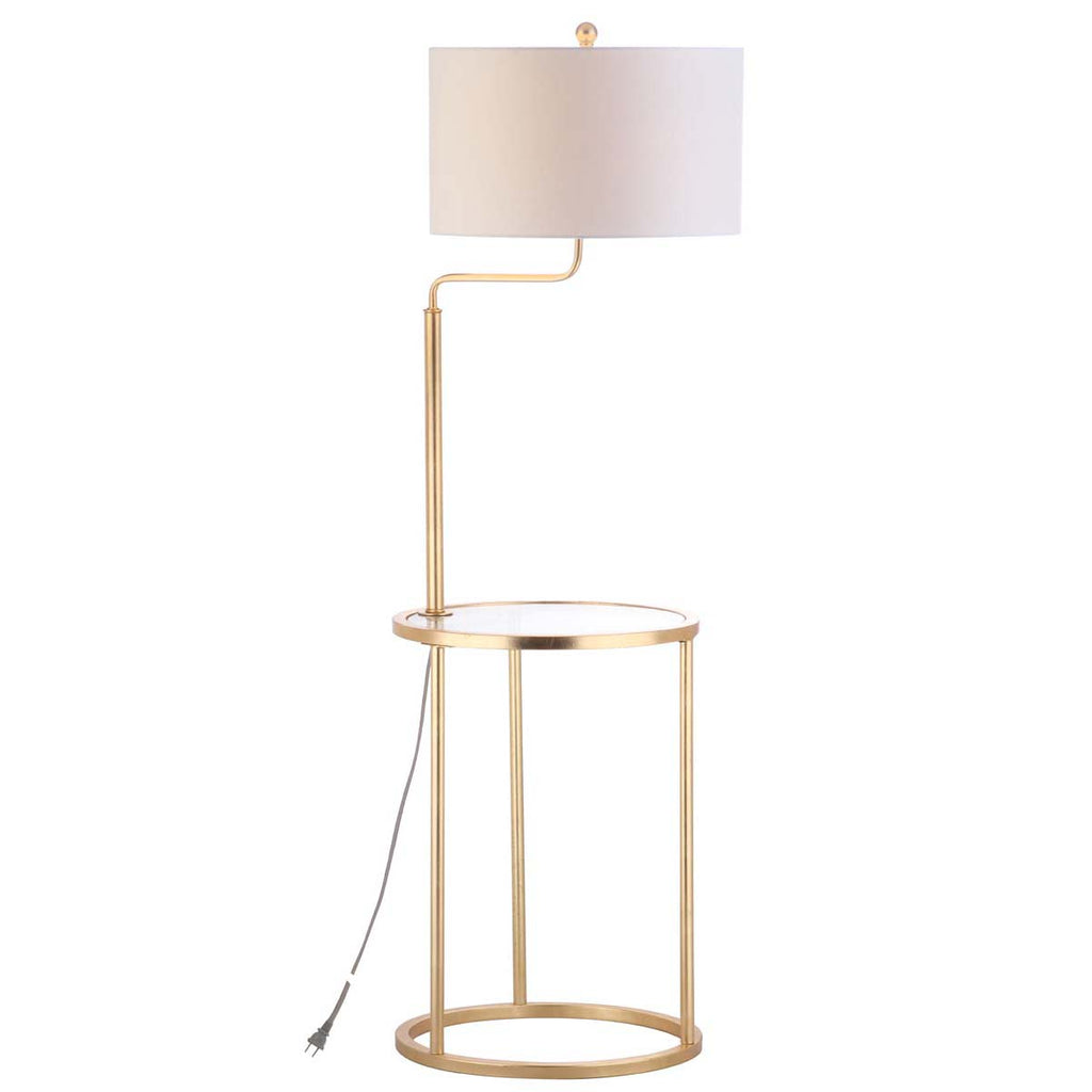 Safavieh Crispin Floor Lamp Side Table-Gold Leaf