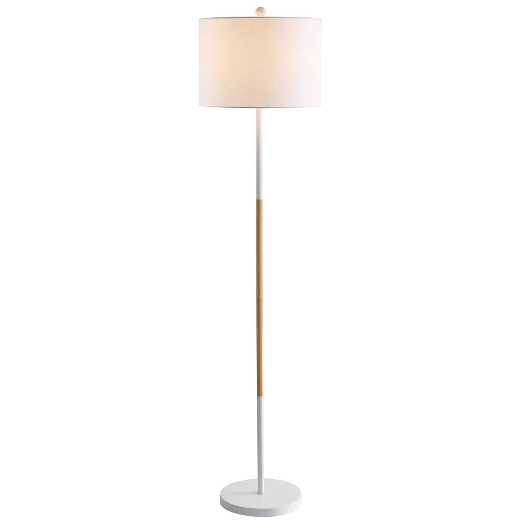 Safavieh Melrose Floor Lamp-White/Wood Finish