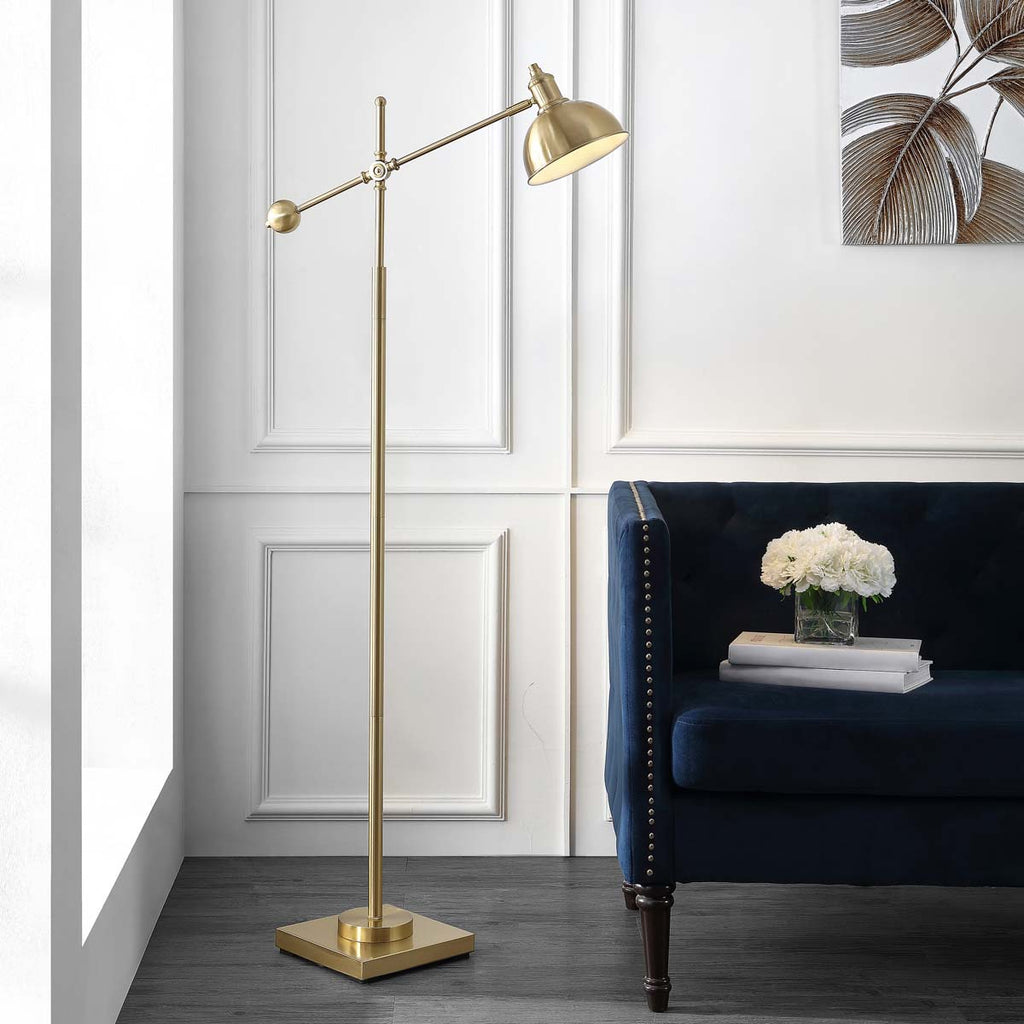 Safavieh Dagen Floor Lamp-Brass Gold