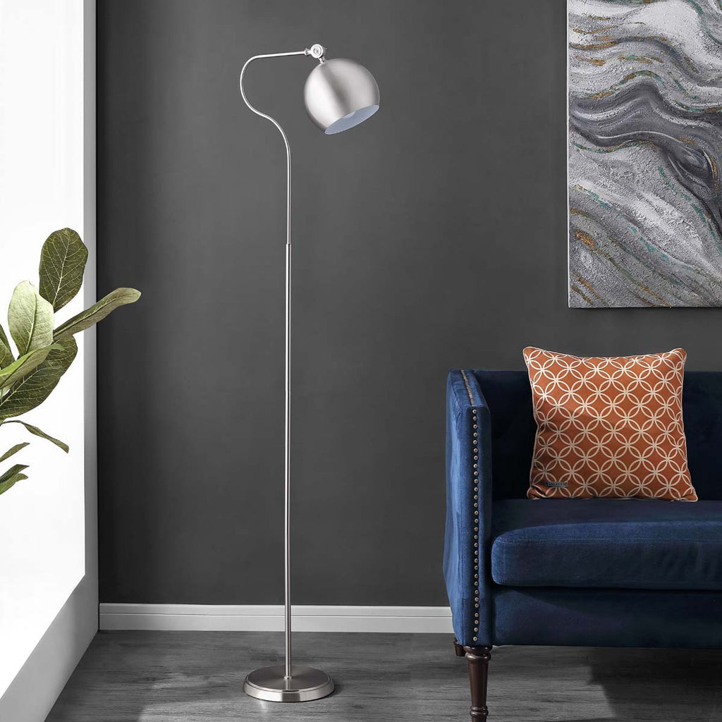 Safavieh Elijah Iron Floor Lamp -Nickel