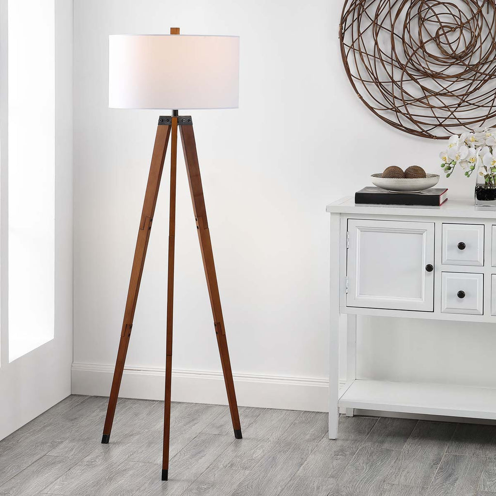 Safavieh Cameo Floor Lamp - Walnut