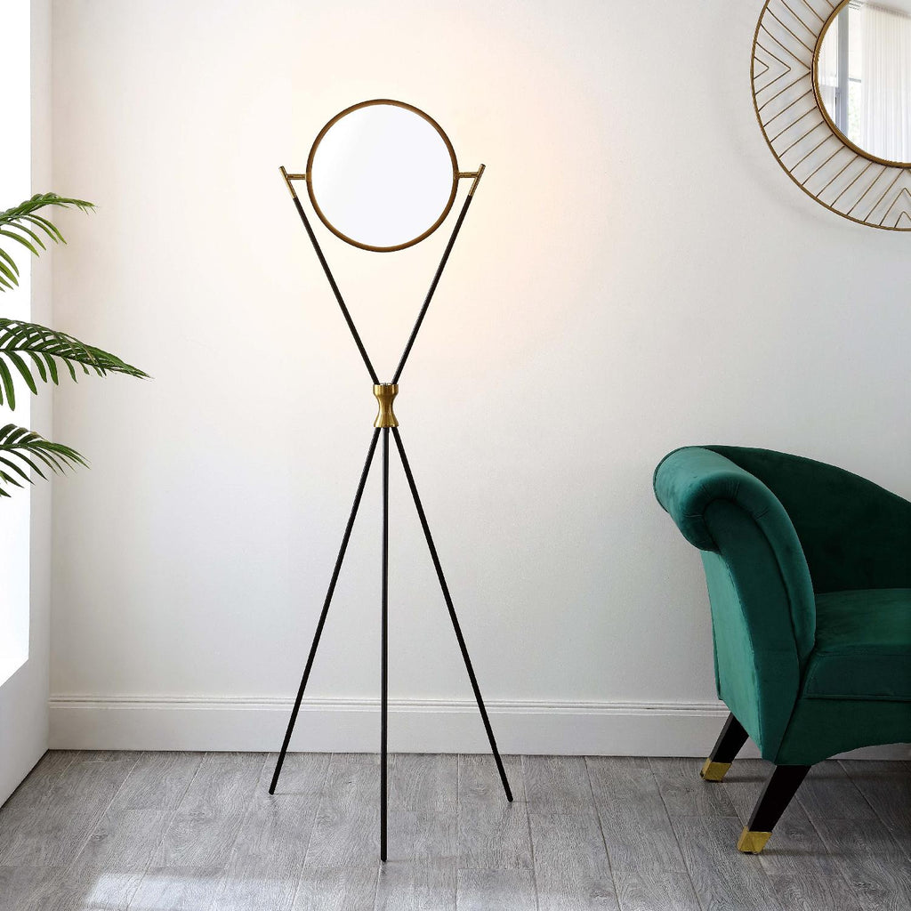 Safavieh Rana Floor Lamp - Black/Gold