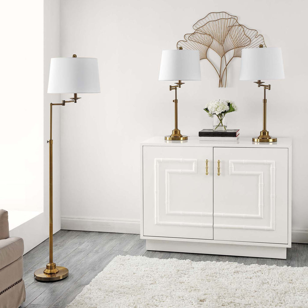 Safavieh Nadia Floor And Table Lamp Set - Gold