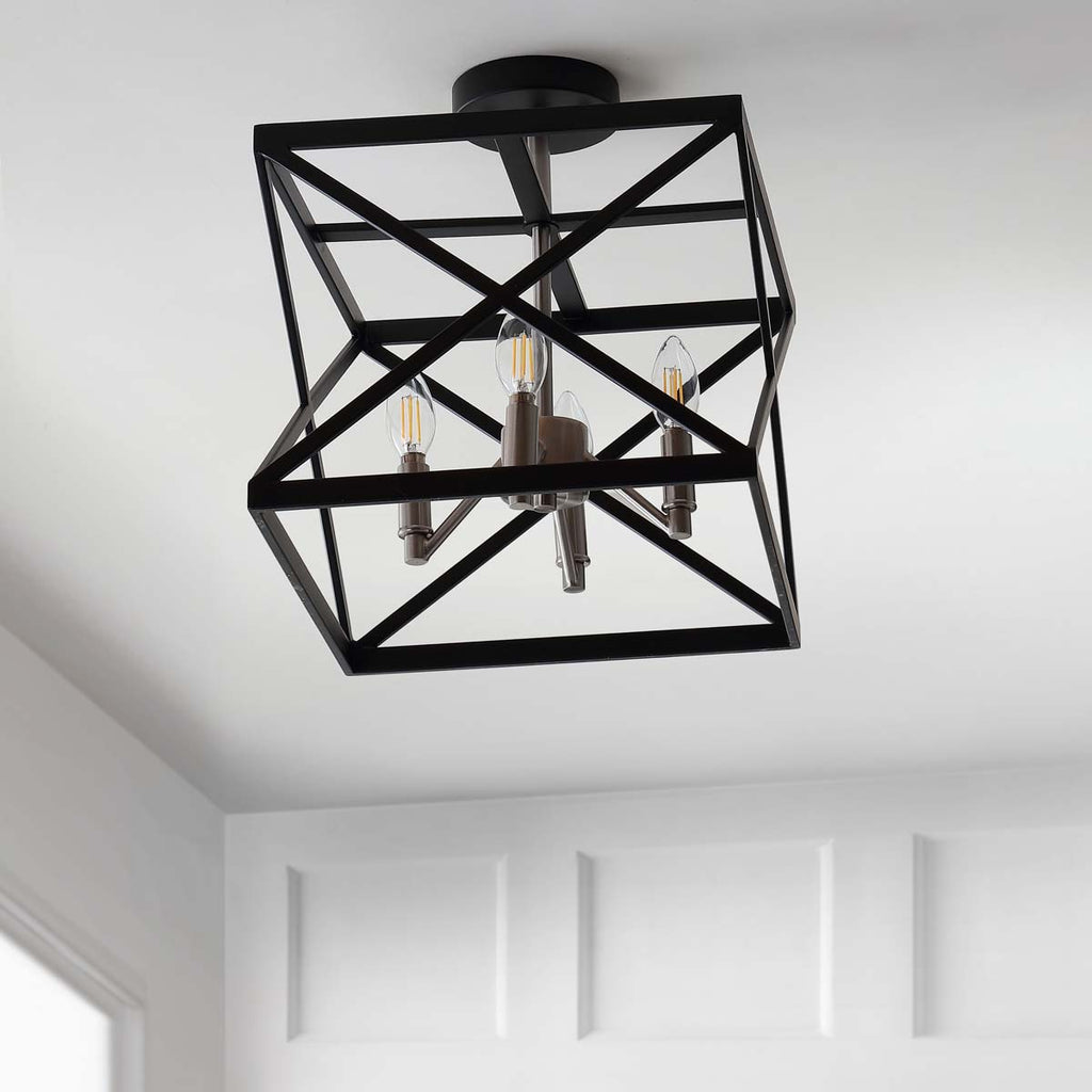 Safavieh Matias Flush Mount-Black/Nickel