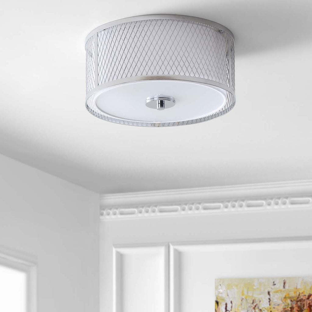 Safavieh Braydon Flush Mount-Chrome/White