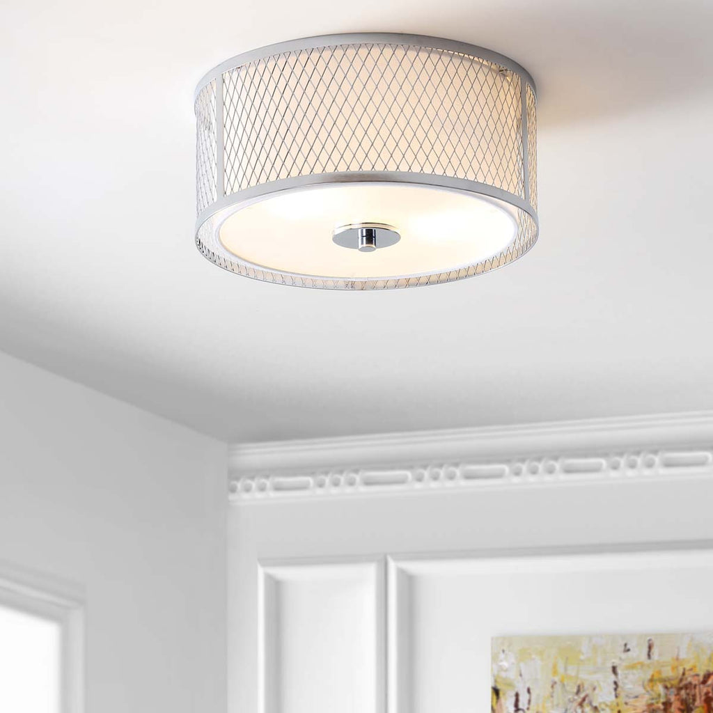 Safavieh Braydon Flush Mount-Chrome/White